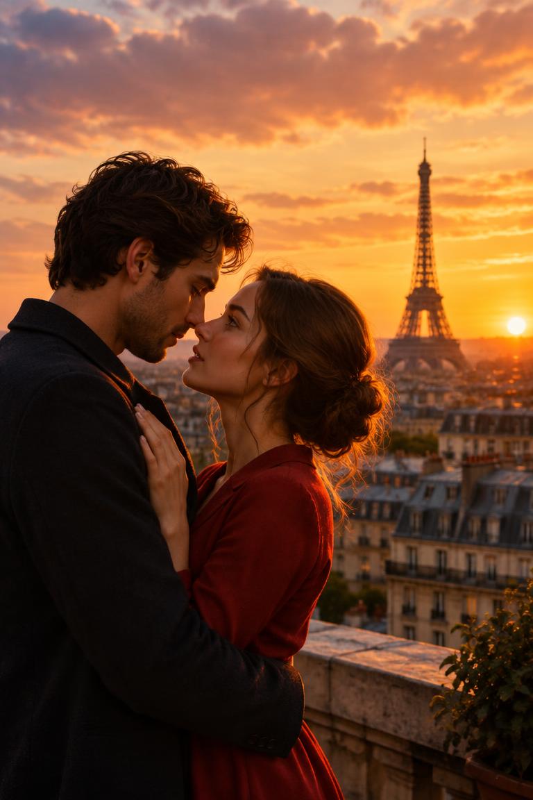Póster conceptual de París a medianoche